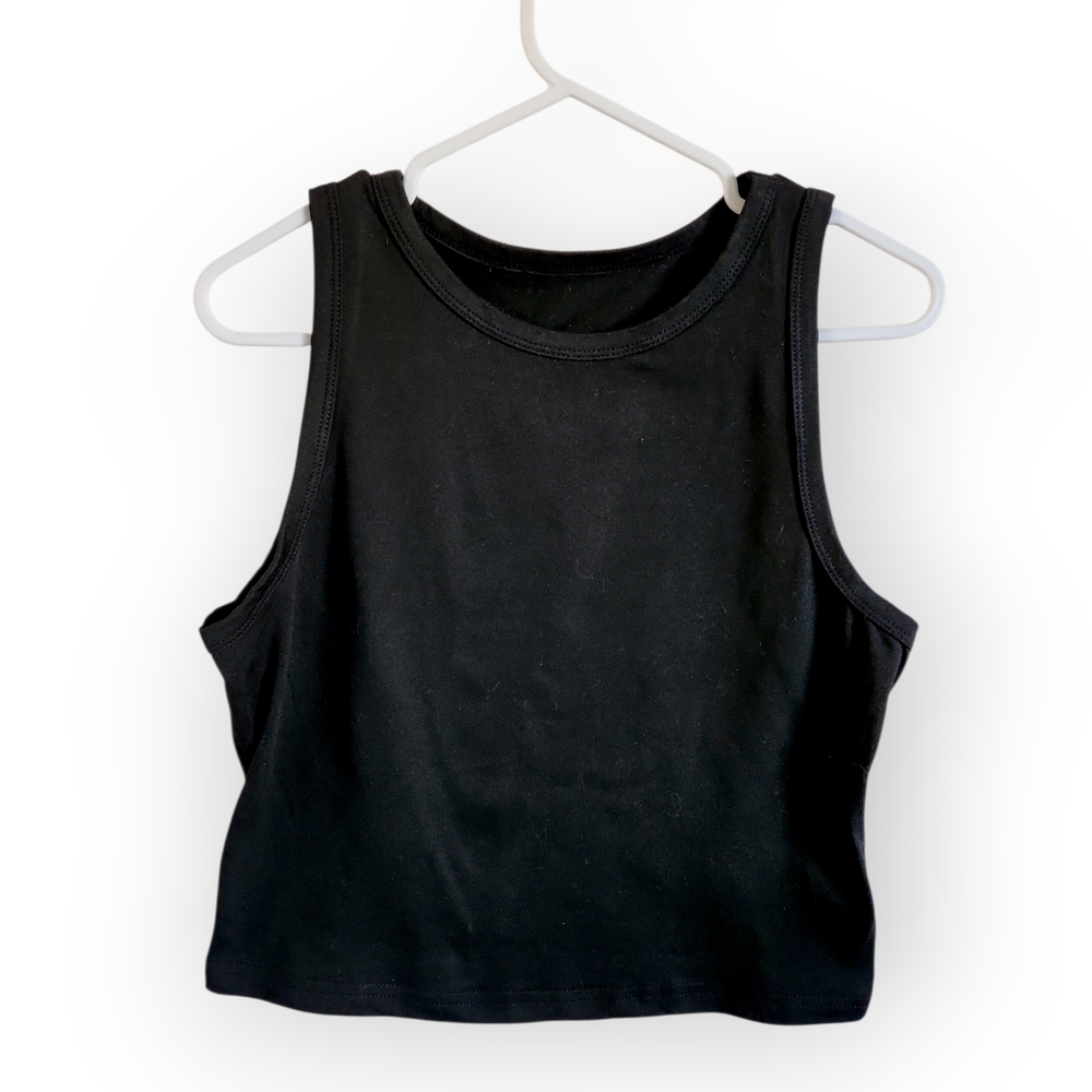 SHEIN Womens Large Black Sleeveless Crop Top